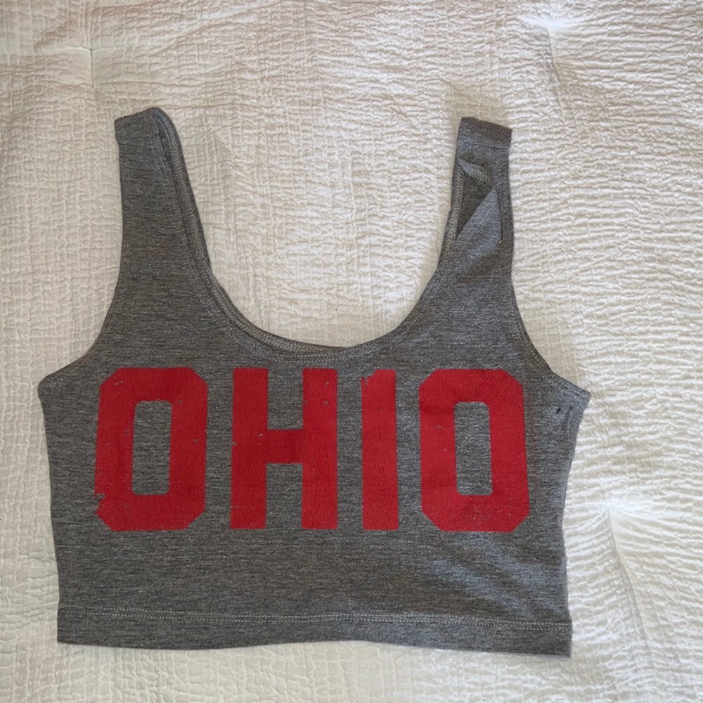 American Apparel Custom OHIO crop top- Size Small